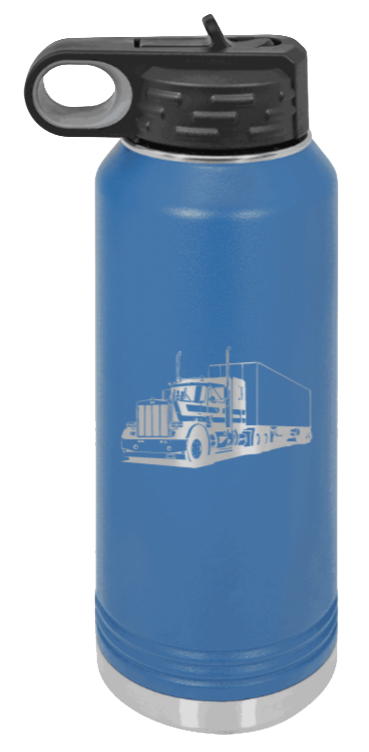 Truck 2 - 32oz Water Bottle Laser Engraved- Royal Blue