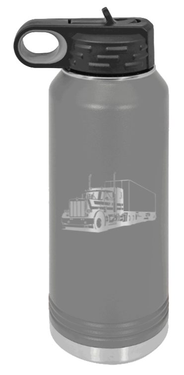 Truck 2 - 32oz Water Bottle Laser Engraved- Dark Grey