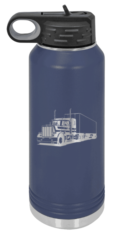 Truck 2 - 32oz Water Bottle Laser Engraved- Navy