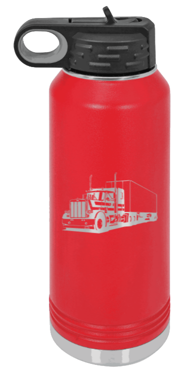 Truck 2 - 32oz Water Bottle Laser Engraved- Red