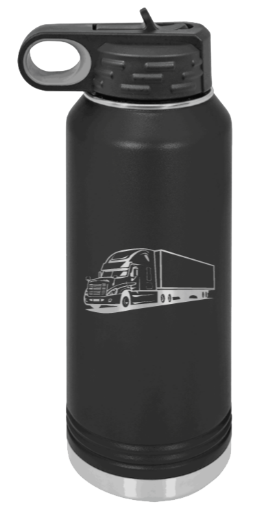 Truck - 32oz Water Bottle Laser Engraved- Black