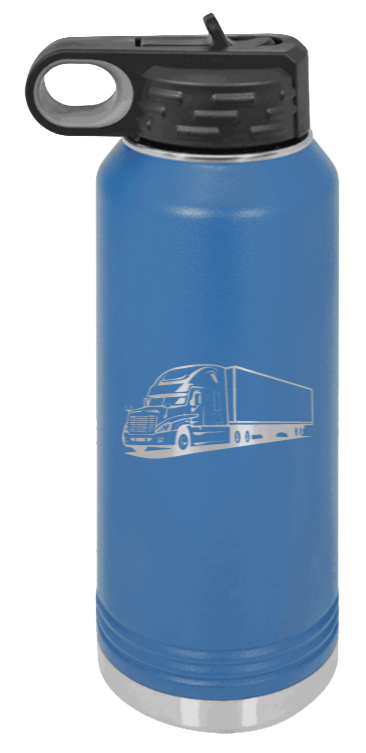 Truck - 32oz Water Bottle Laser Engraved- Royal Blue