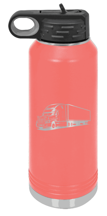 Truck - 32oz Water Bottle Laser Engraved- Coral