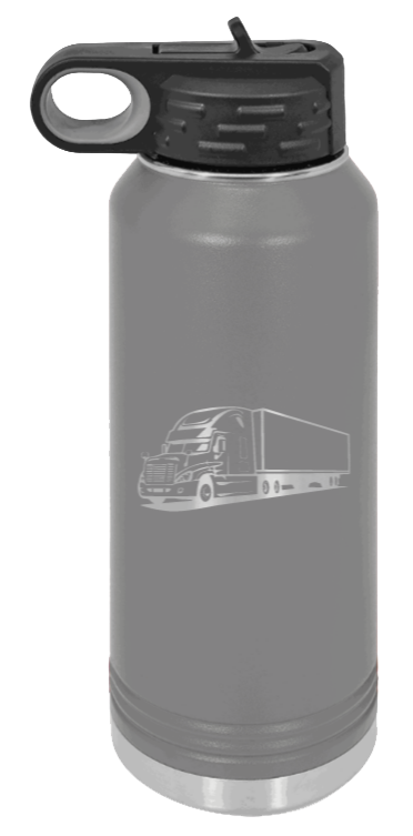 Truck - 32oz Water Bottle Laser Engraved- Dark Grey