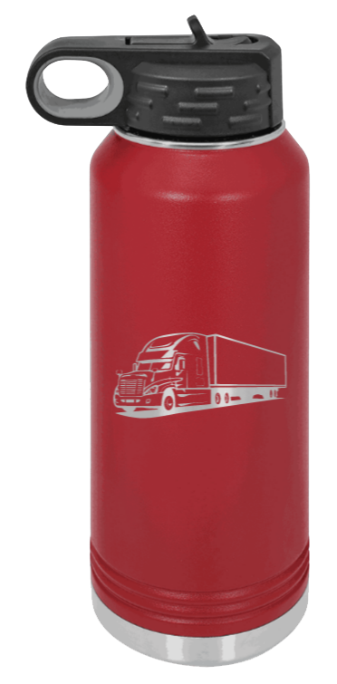 Truck - 32oz Water Bottle Laser Engraved- Maroon