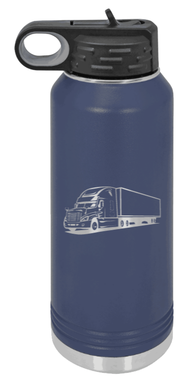 Truck - 32oz Water Bottle Laser Engraved- Navy