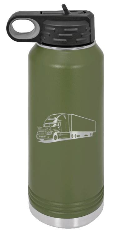 Truck - 32oz Water Bottle Laser Engraved- Olive