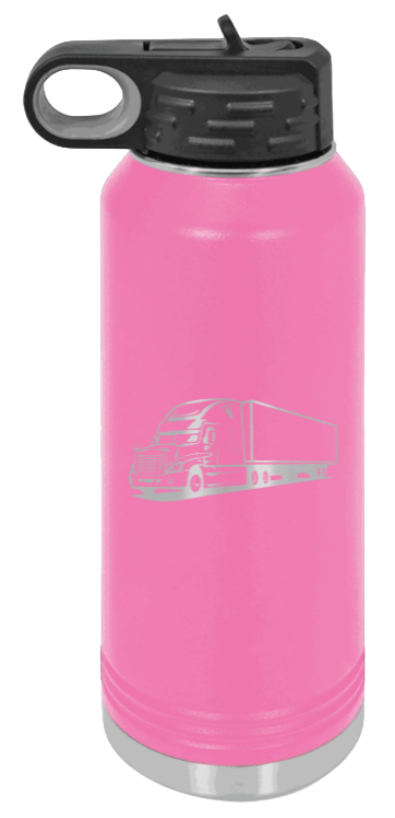 Truck - 32oz Water Bottle Laser Engraved- Pink