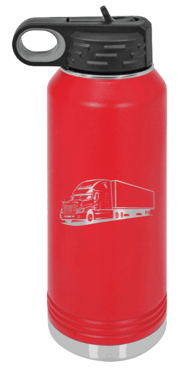 Truck - 32oz Water Bottle Laser Engraved- Red