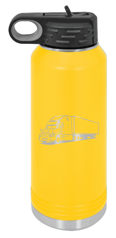 Truck - 32oz Water Bottle Laser Engraved- Yellow