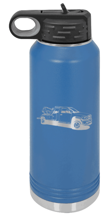 Tow Truck - 32oz Water Bottle Laser Engraved- Royal Blue