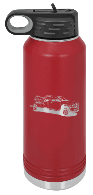 Tow Truck - 32oz Water Bottle Laser Engraved- Maroon