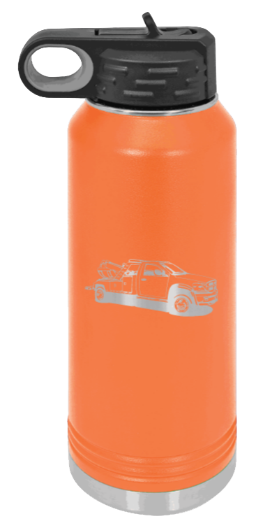 Tow Truck - 32oz Water Bottle Laser Engraved- Orange