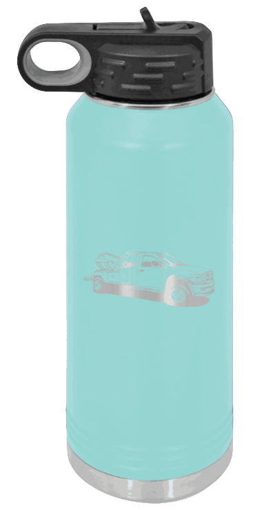 Tow Truck - 32oz Water Bottle Laser Engraved- Teal