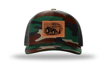 Load image into Gallery viewer, Tractor Flag Leather Patch Richardson 112 Duck Camo Hat
