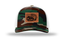 Load image into Gallery viewer, Tractor Flag Leather Patch Richardson 112 Duck Camo Hat
