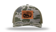 Load image into Gallery viewer, Tractor Flag Leather Patch Richardson 112 Duck Camo Hat
