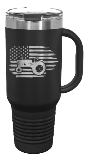 Tractor Flag 2 40oz Handle Mug Laser Engraved