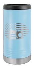 Load image into Gallery viewer, Tractor Flag 2 Laser Engraved Slim Can Insulated Koosie
