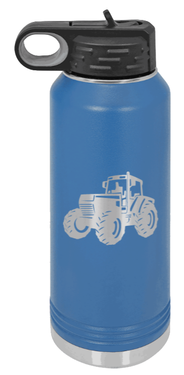 Tractor - 32oz Water Bottle Laser Engraved- Royal Blue