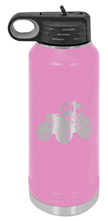 Tractor - 32oz Water Bottle Laser Engraved- Light Purple