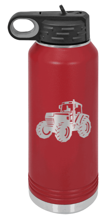 Tractor - 32oz Water Bottle Laser Engraved- Maroon