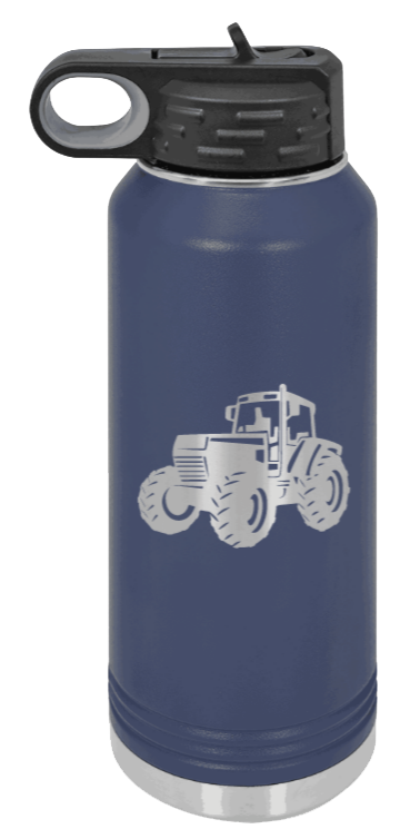 Tractor - 32oz Water Bottle Laser Engraved- Navy