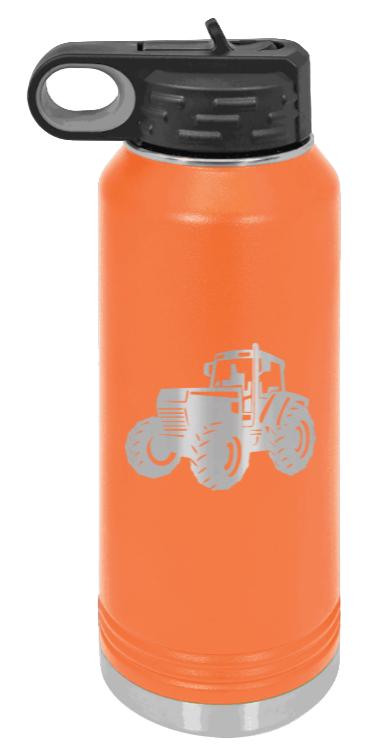 Tractor - 32oz Water Bottle Laser Engraved- Orange