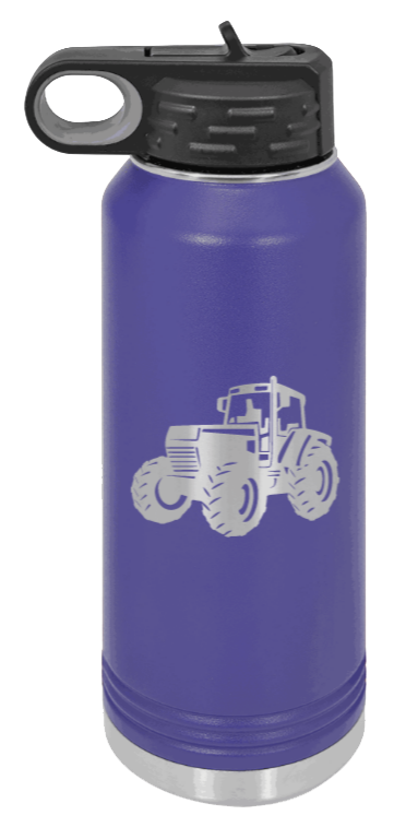 Tractor - 32oz Water Bottle Laser Engraved- Purple