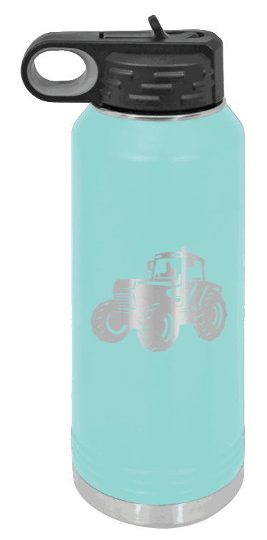 Tractor - 32oz Water Bottle Laser Engraved- Teal