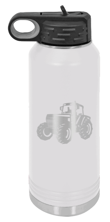 Tractor - 32oz Water Bottle Laser Engraved- White