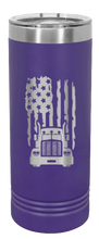 Load image into Gallery viewer, Semi Truck Flag Laser Engraved Skinny Tumbler (Etched)

