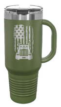 Load image into Gallery viewer, Truck Flag 40oz Handle Mug Laser Engraved
