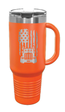 Load image into Gallery viewer, Truck Flag 40oz Handle Mug Laser Engraved
