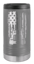 Load image into Gallery viewer, Truck Flag Laser Engraved Slim Can Insulated Koosie
