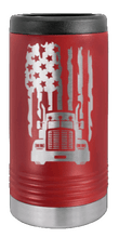 Load image into Gallery viewer, Truck Flag Laser Engraved Slim Can Insulated Koosie
