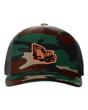 Load image into Gallery viewer, Excavator Leather Patch Richardson 112 Duck Camo Hat
