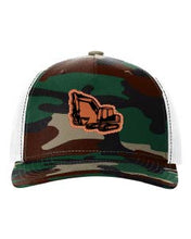 Load image into Gallery viewer, Excavator Leather Patch Richardson 112 Duck Camo Hat
