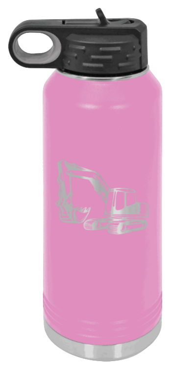 Excavator - 32oz Water Bottle Laser Engraved- Light Purple