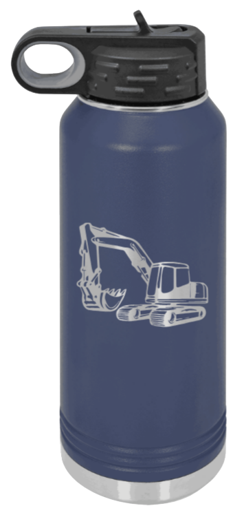 Excavator - 32oz Water Bottle Laser Engraved- Navy