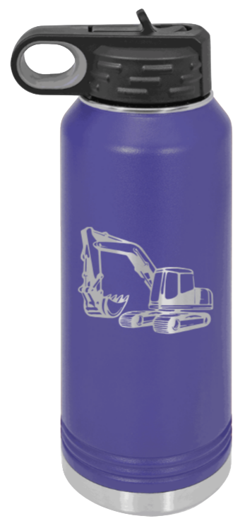 Excavator - 32oz Water Bottle Laser Engraved- Purple