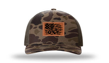 Load image into Gallery viewer, Welder Flag Leather Patch Richardson 112 Duck Camo Hat
