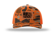 Load image into Gallery viewer, Welder Flag Leather Patch Richardson 112 Duck Camo Hat
