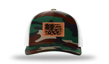 Load image into Gallery viewer, Welder Flag Leather Patch Richardson 112 Duck Camo Hat
