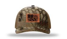 Load image into Gallery viewer, Welder Flag Leather Patch Richardson 112 Duck Camo Hat
