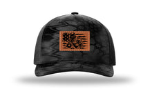 Load image into Gallery viewer, Welder Flag Leather Patch Richardson 112 Duck Camo Hat

