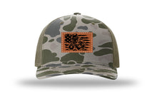 Load image into Gallery viewer, Welder Flag Leather Patch Richardson 112 Duck Camo Hat
