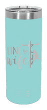 Load image into Gallery viewer, Line Wife Laser Engraved Skinny Tumbler (Etched)
