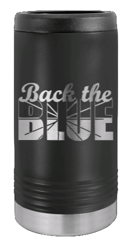 Back The Blue Laser Engraved Slim Can Insulated Koosie