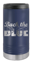 Load image into Gallery viewer, Back The Blue Laser Engraved Slim Can Insulated Koosie
